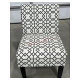 Grey and white accent chair