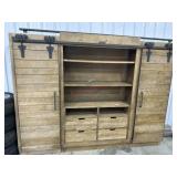 Arhaus Baumann 3 piece oak entertainment wall