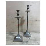 Pair of metal candlesticks