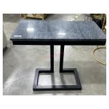 Noir Alonzo side table with metal leg and marble