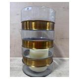 17 inch glass and brass look decorator vase with