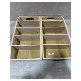 2- Wood divided trays