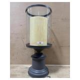 Hurricane candle holder with flameless candle