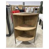 35 inch Wood and metal corner shelf