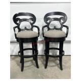 2- Black Arhaus Jordan bar stools with