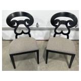 2- Black Arhaus Jordan chairs with houndstooth