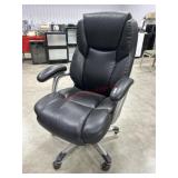 Black leather high back executive office chair