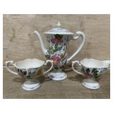 BLUE RIDGE POTTERY COFFEE POT / CREAM / SUGAR 3