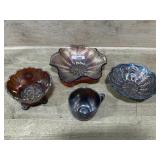 CARNIVAL GLASS 4 PIECE