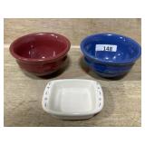 LONGABERGER 2 SMALL BOWLS A 1 MINITURE DISH