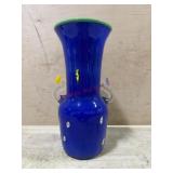 Blue art glass vase