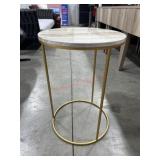 Round accent table with faux marble top