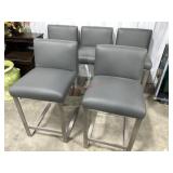 Grey faux leather stainless leg counter stool  x