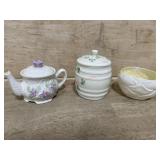 BELLEEK IRELAND 3 PIECE  GROUP TEAPOT