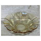 FOSTORIA BARAQUE TOPAZ LARGE BOWL