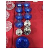 DEPRESSION GLASS ROYAL LACE SHERBETS AND SAUCERS