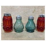 DEPRESSION GLASS SHAKERS 2 PAIR
