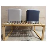 Wood organizer shelf and 2  tissue boxes