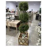 Artificial triple ball boxwood topiary tree
