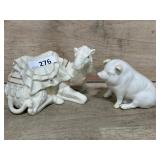 BELLEEK IRELAND CAMEL AND PIG FIG