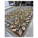 11x16 Brown and blue leaf design area rug  #8