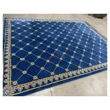 9.6 x 12 Blue wood area rug  #7