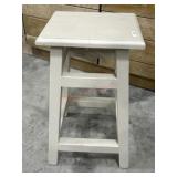 Tan wood side table