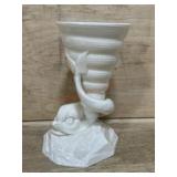 BELLEEK IRELAND FISH VASE BASE CHIP