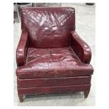 Red leather arm chair