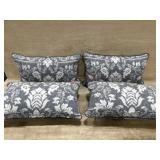 4- grey and white patterned throw pillows