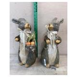 2- Straw made rabbit figures