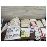 Box of crochet doilies