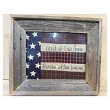 12x14 Wood frame with Land of the Free fabric