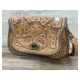 Hand tooled leather purse