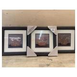 Set of 3 blue 12x12 frames with baskets of