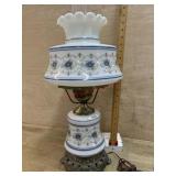 Blue and white floral Gone with the Wind Lamp