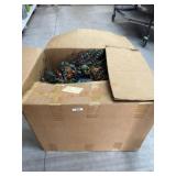 Box lot of wreath and silk flowers