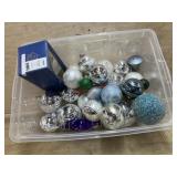 Tote of glass tree ornaments