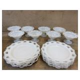 Box of white glass sandwich set