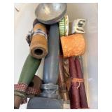 Tote lid of candles and box of taper candles