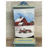 Barn match box holder