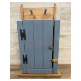 Blue wood wall hanging cabinet