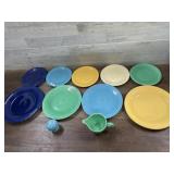 Fiesta 9 plates and creamer