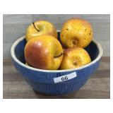 Crock bowl with apple decor