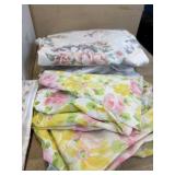 Box lot of sheets and linens