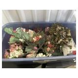 Blue tote of silk floiwers