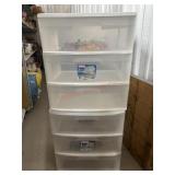 2- White 3 drawer storage cabinets