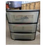 Black 3 drawer plastic storage cabinet