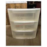 White 3 drawer plastic storage cabinet
