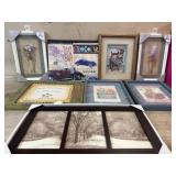 Box of 8 various framed prints